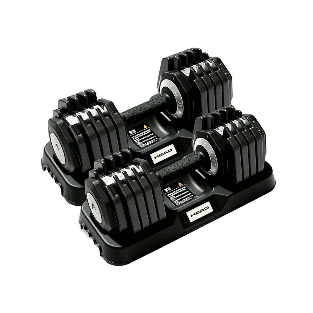 FITPRO Adjustable Dumbbell Pair 1 Second Quick Change 10 Level Steel Weight Compact Home Gym Strength Training