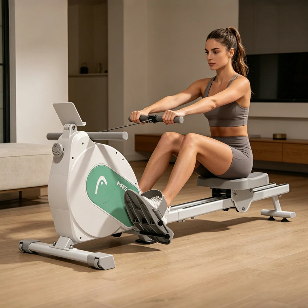 FITPRO Smart Rowing Machine with 32-Level Electromagnetic Resistance and Self-Powered Silent Design for Home Fat-Burning Training - Green