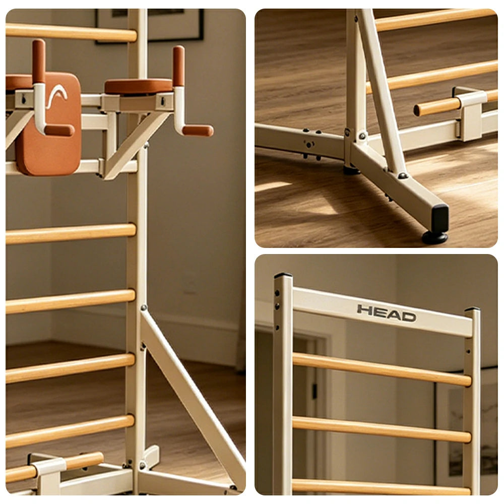 FITPRO Stall Bar with Base Support, Beech Wood Bars and Stable Support for Home Stretching and Posture Training