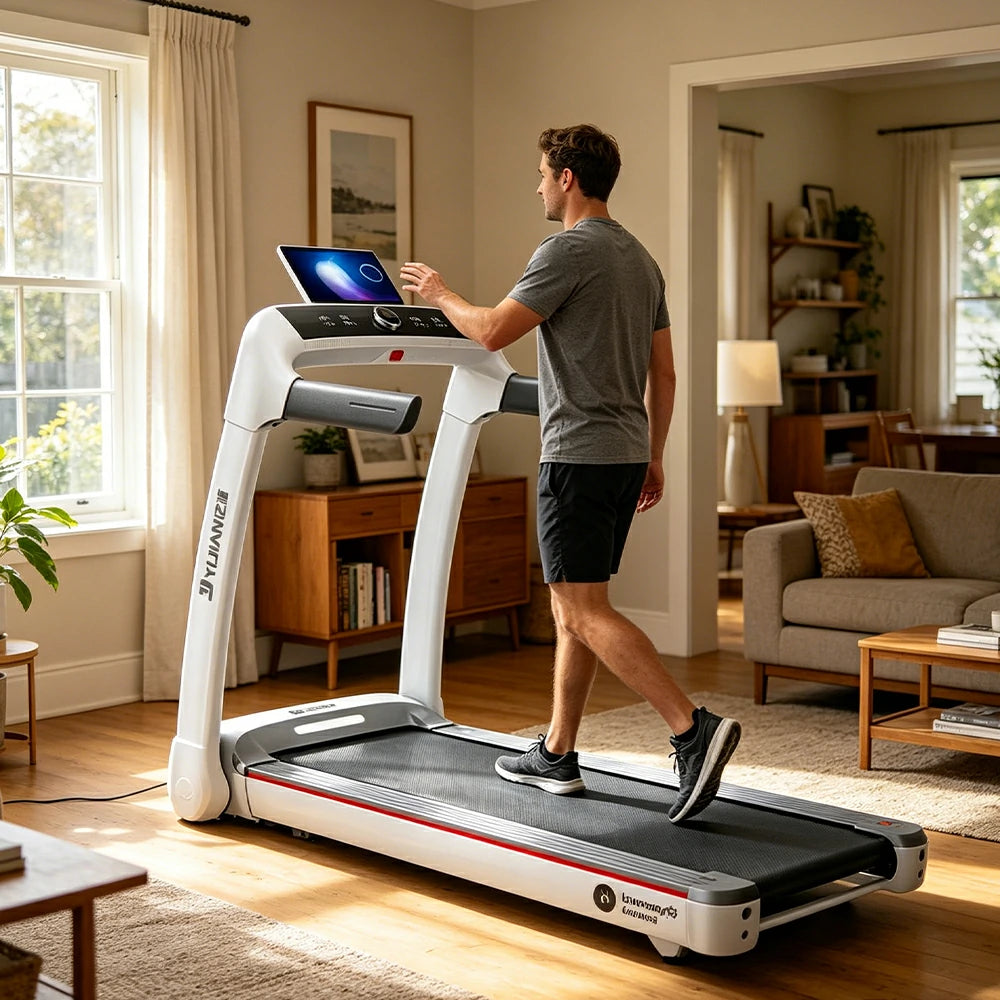FITPRO Smart Foldable Treadmill with Brushless Motor and Flexible Shock Absorption for Small-Space Home Fitness