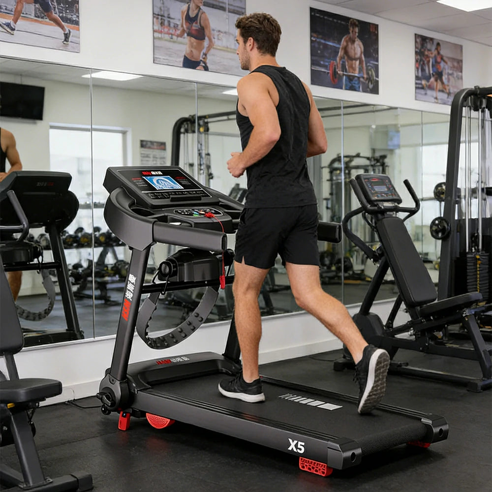 FITPRO Foldable Home Treadmill with 2.5HP Power and 7-Inch Touch Screen for Daily Running Fitness