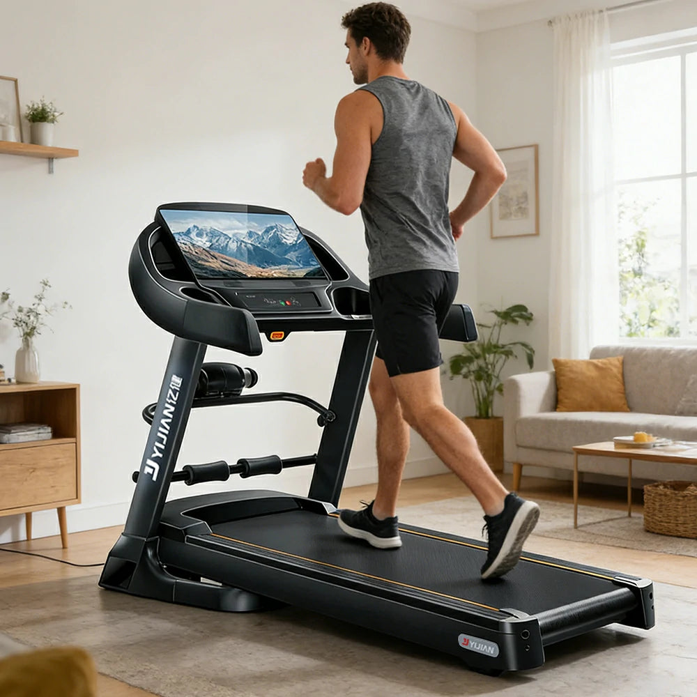 FITPRO Smart Home Treadmill with Dual-Turbine Brushless Motor and Wide Running Deck for Family Fitness Training
