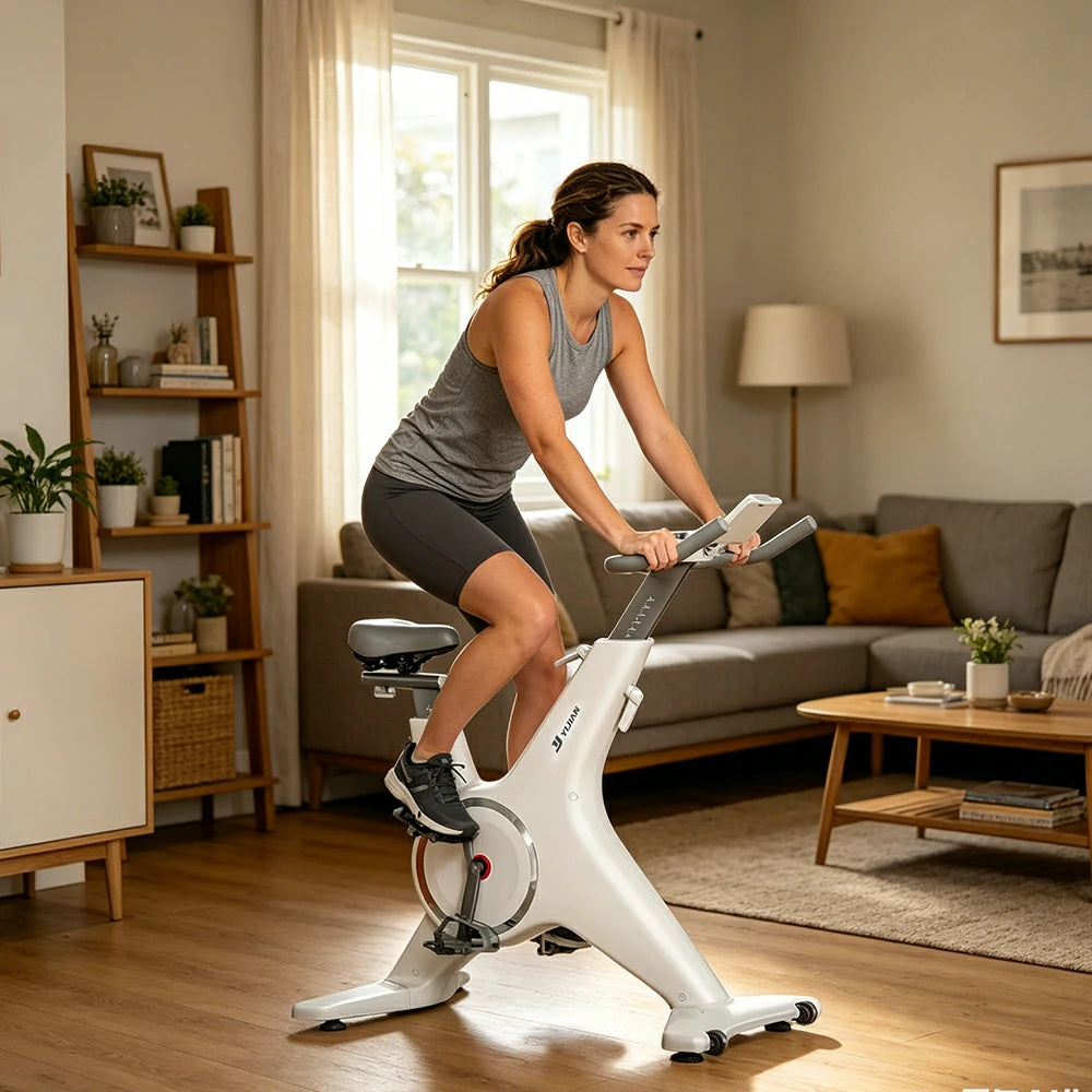 FITPRO Home Exercise Bike with 24-Level Smart Magnetic Resistance and Quiet Riding for Small-Space Cardio Training