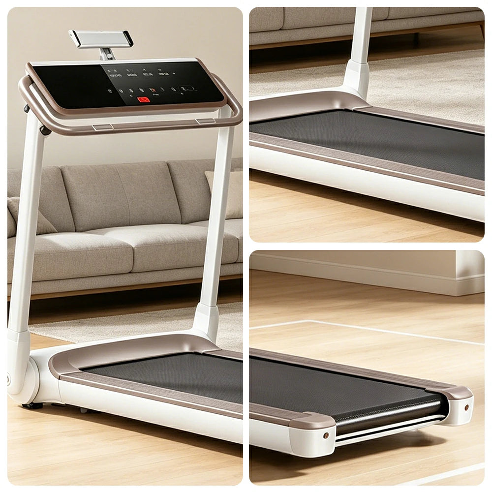 FITPRO Slim Foldable Treadmill with Multi-Point Shock Absorption and Quiet Design for Small-Space Home Fitness