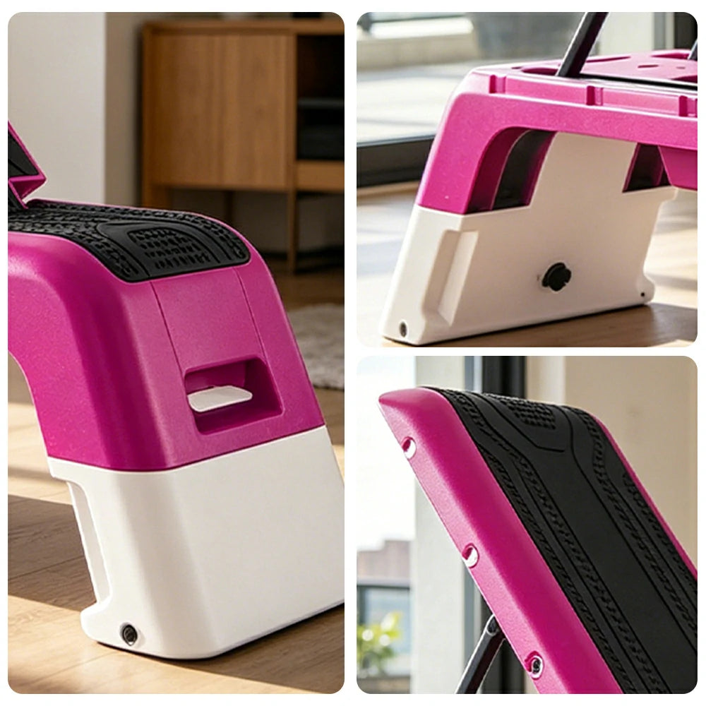 FITPRO Multi-Functional Step Bench with Adjustable Angles, Foldable Storage for Home Fitness Training - Pink