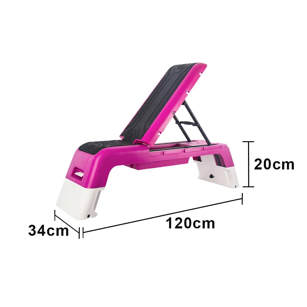FITPRO Multi-Functional Step Bench with Adjustable Angles, Foldable Storage for Home Fitness Training - Pink