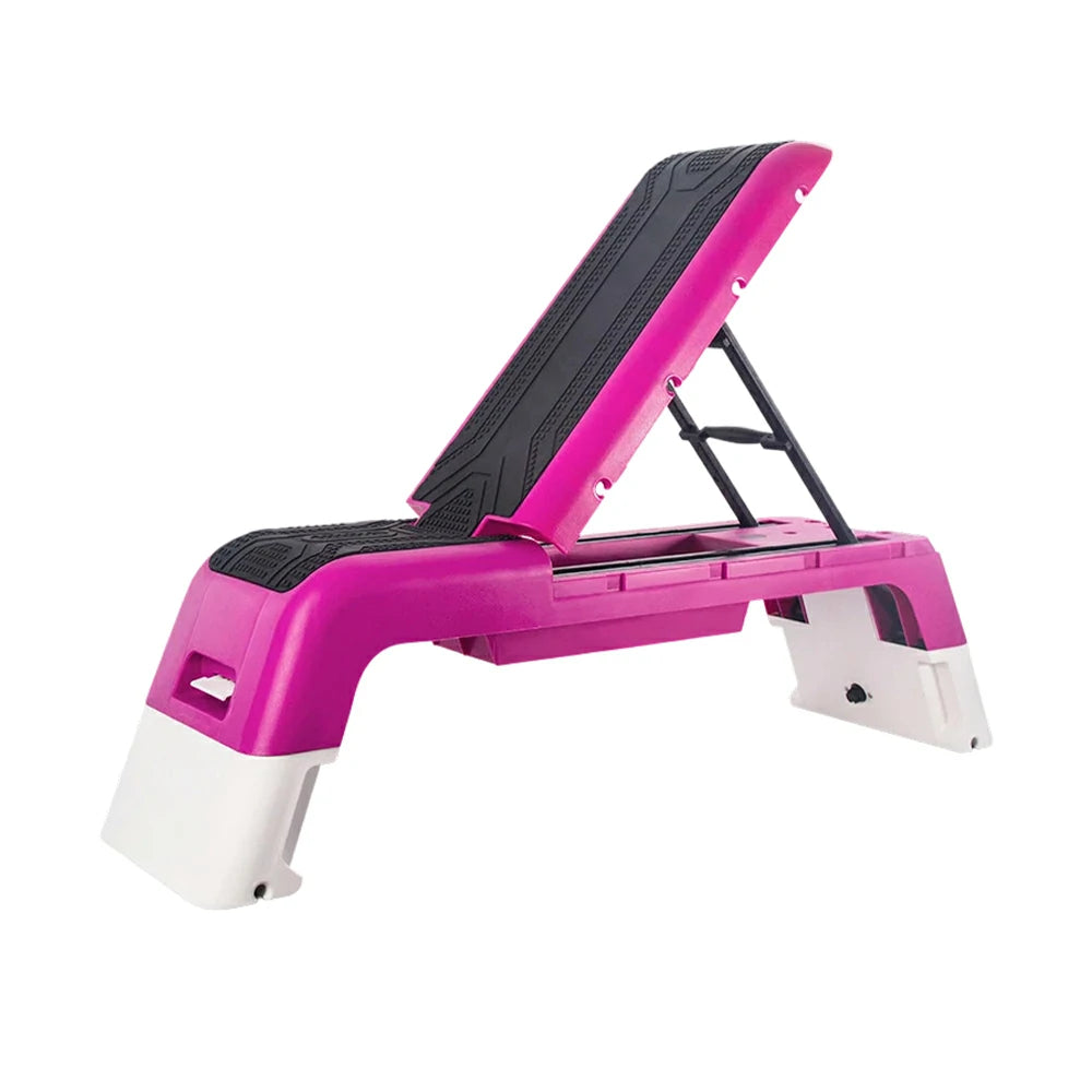 FITPRO Multi-Functional Step Bench with Adjustable Angles, Foldable Storage for Home Fitness Training - Pink
