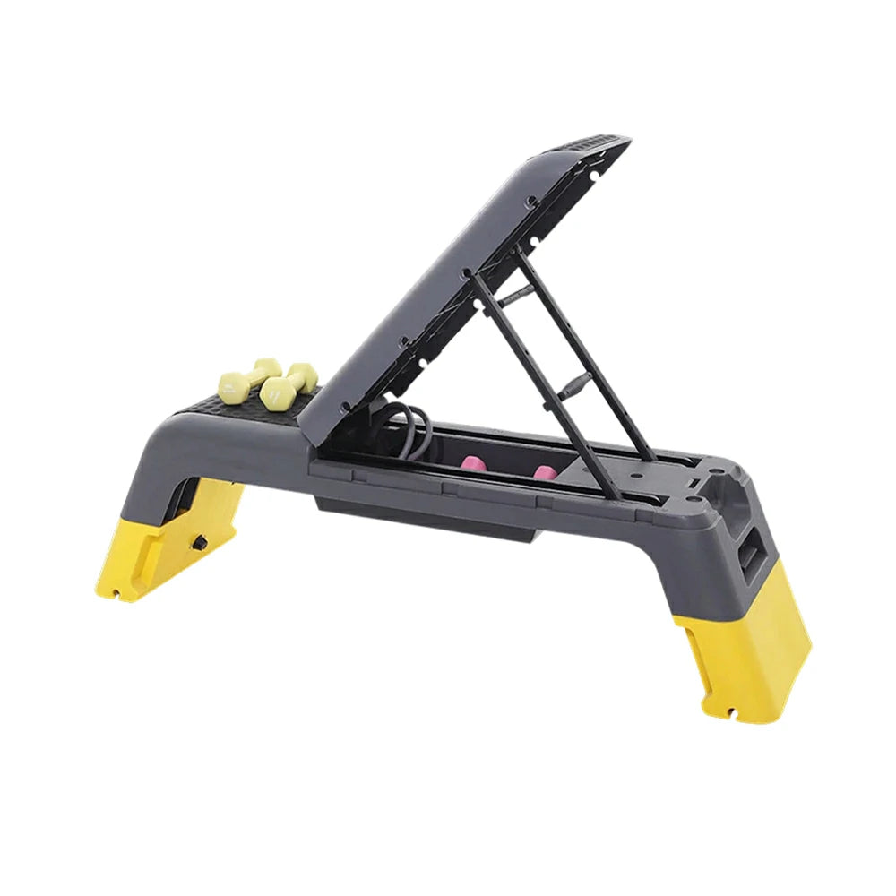 FITPRO Multi-Functional Step Bench with Adjustable Angles, Foldable Storage for Home Fitness Training - Yellow
