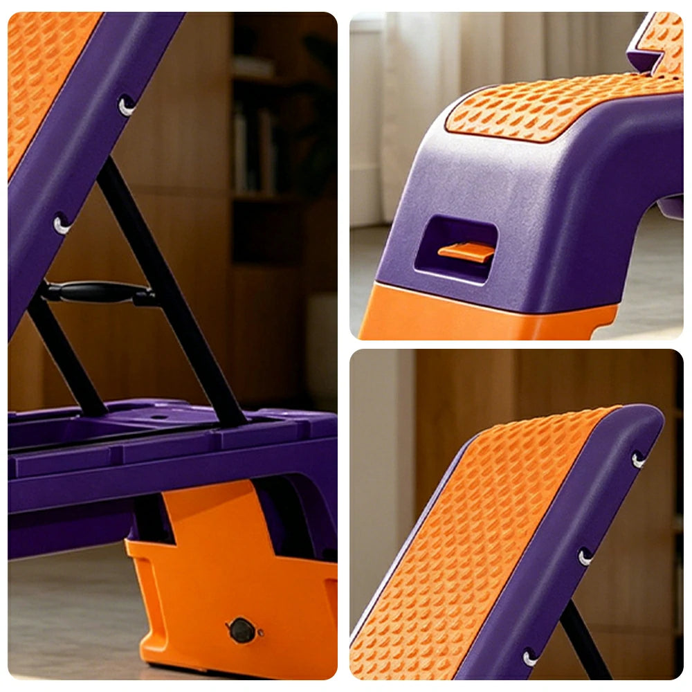 FITPRO Multi-Functional Step Bench with Adjustable Angles, Foldable Storage for Home Fitness Training - Orange