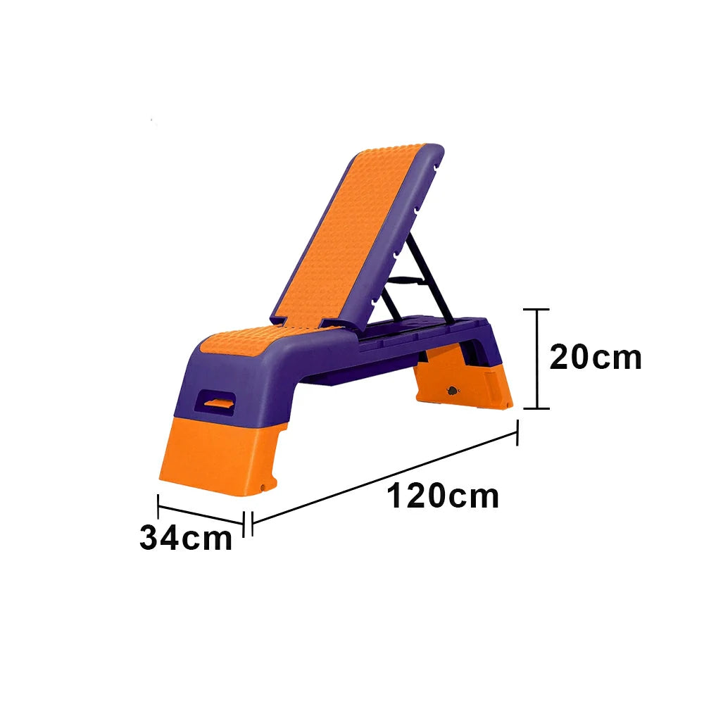 FITPRO Multi-Functional Step Bench with Adjustable Angles, Foldable Storage for Home Fitness Training - Orange
