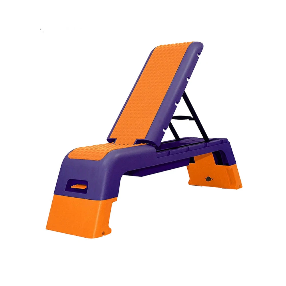 FITPRO Multi-Functional Step Bench with Adjustable Angles, Foldable Storage for Home Fitness Training - Orange