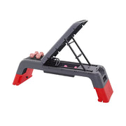 FITPRO Multi-Functional Step Bench with Adjustable Angles, Foldable Storage for Home Fitness Training - Red&Grey