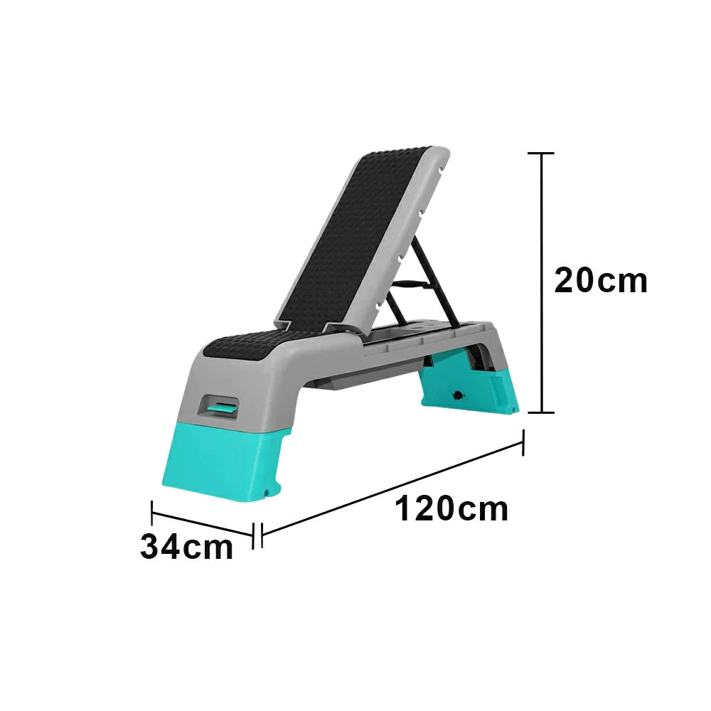 FITPRO Multi-Functional Step Bench with Adjustable Angles, Foldable Storage for Home Fitness Training - Blue
