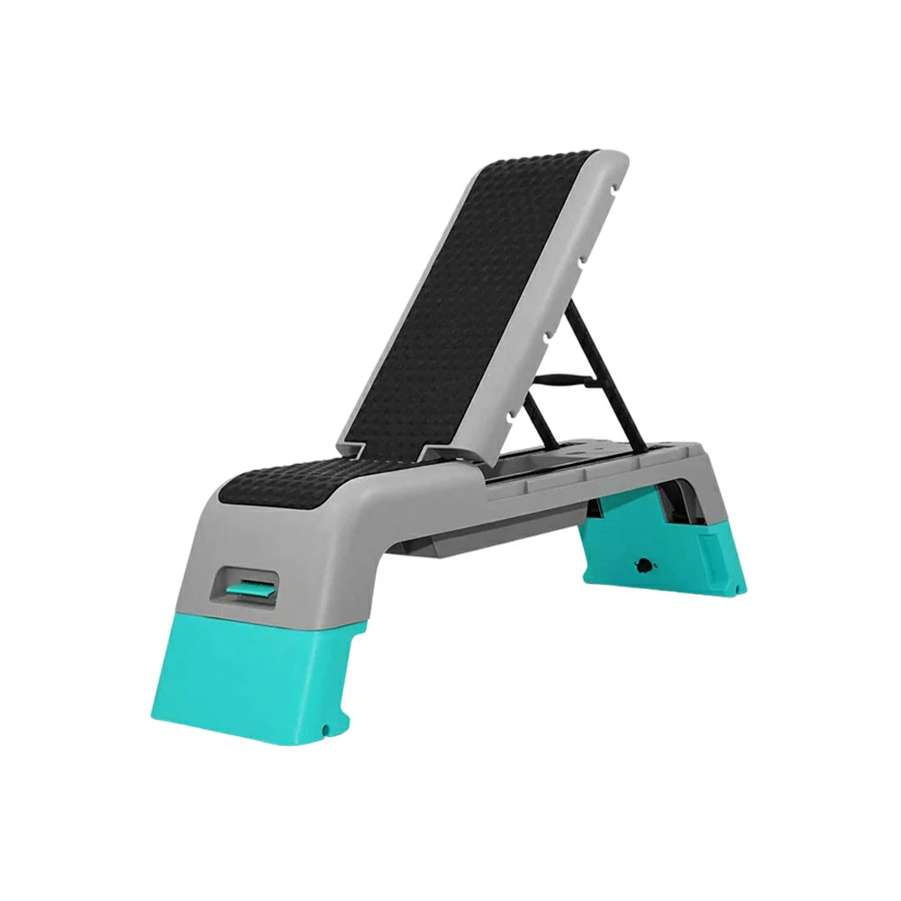 FITPRO Multi-Functional Step Bench with Adjustable Angles, Foldable Storage for Home Fitness Training - Blue