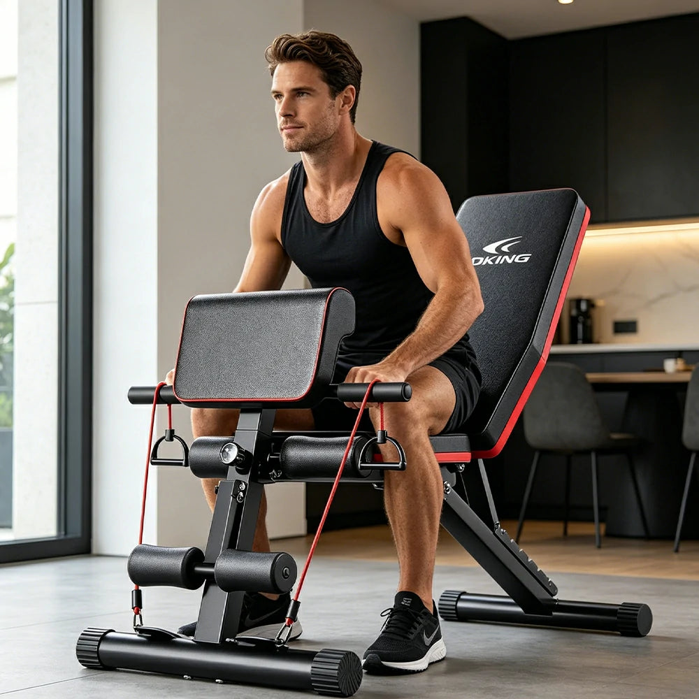 FITPRO Adjustable Multi-Functional Weight Bench with 7-Level Backrest and Foldable Design for Home Strength Training