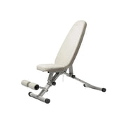 FITPRO Foldable Weight Bench with Widened Cushion and Stable Steel Frame for Home Full-Body Fitness Training - White