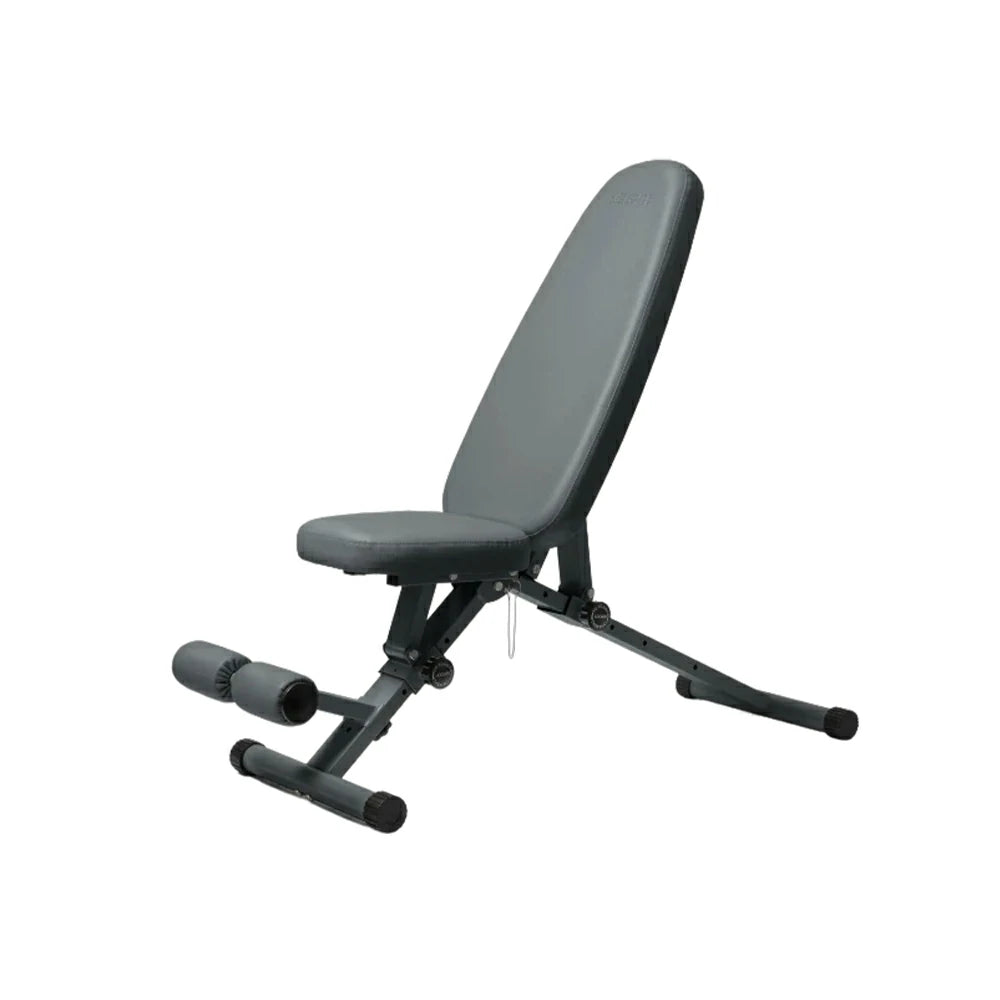 FITPRO Foldable Weight Bench with Widened Cushion and Stable Steel Frame for Home Full-Body Fitness Training - Grey