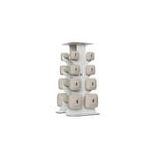 FITPRO Dumbbell Rack Set with 4 Pairs of Dumbbells and Vertical Storage for Small-Space Home Fitness - Beige&White