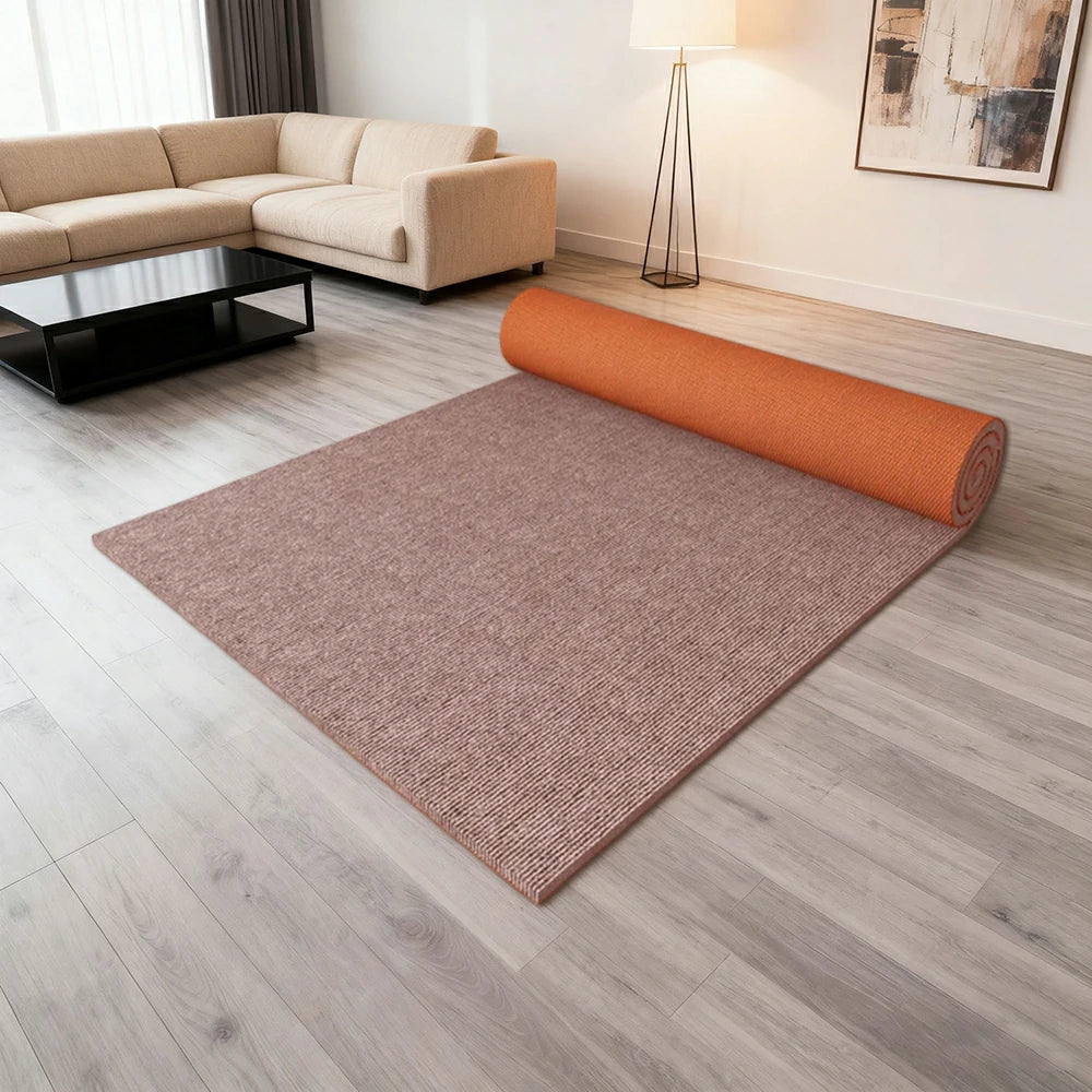 FITPRO Thick Anti-Slip Absorbent Floor Mat 60/100/120cm - Natural Rubber Backing, Sound-Reducing, Waterproof Surface - Beige&Brown