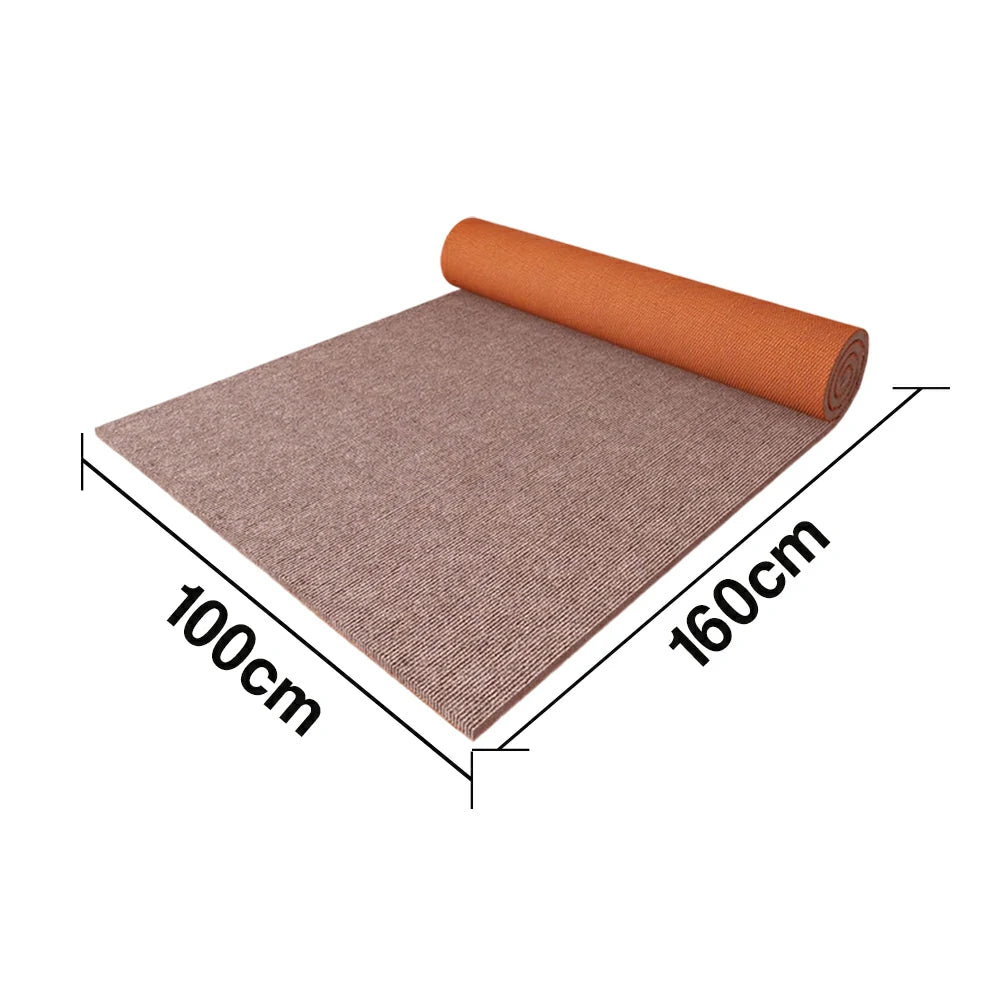 FITPRO Thick Anti-Slip Absorbent Floor Mat 60/100/120cm - Natural Rubber Backing, Sound-Reducing, Waterproof Surface - Beige&Brown