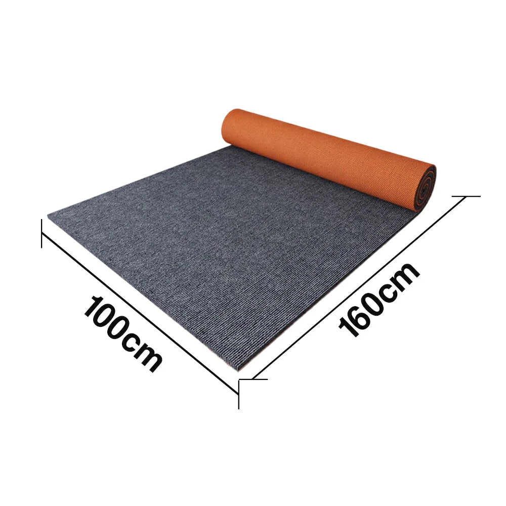 FITPRO Thick Anti-Slip Absorbent Floor Mat 60/100/120cm - Natural Rubber Backing, Sound-Reducing, Waterproof Surface - Grey