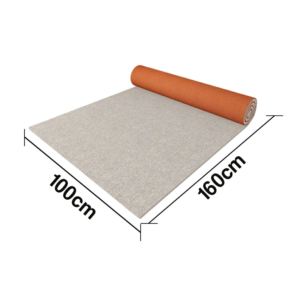 FITPRO Thick Anti-Slip Absorbent Floor Mat 60/100/120cm - Natural Rubber Backing, Sound-Reducing, Waterproof Surface - Beige&White