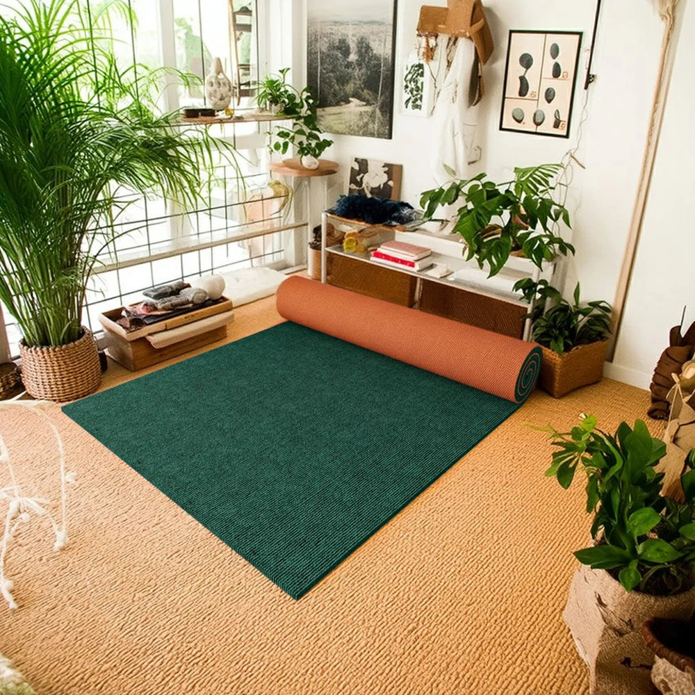 FITPRO Thick Anti-Slip Absorbent Floor Mat 60/100/120cm - Natural Rubber Backing, Sound-Reducing, Waterproof Surface - Green