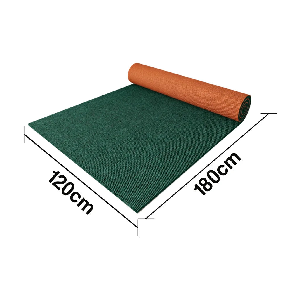 FITPRO Thick Anti-Slip Absorbent Floor Mat 60/100/120cm - Natural Rubber Backing, Sound-Reducing, Waterproof Surface - Green