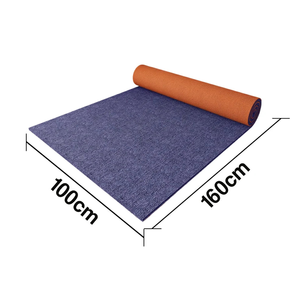 FITPRO Thick Anti-Slip Absorbent Floor Mat 60/100/120cm - Natural Rubber Backing, Sound-Reducing, Waterproof Surface - Blue