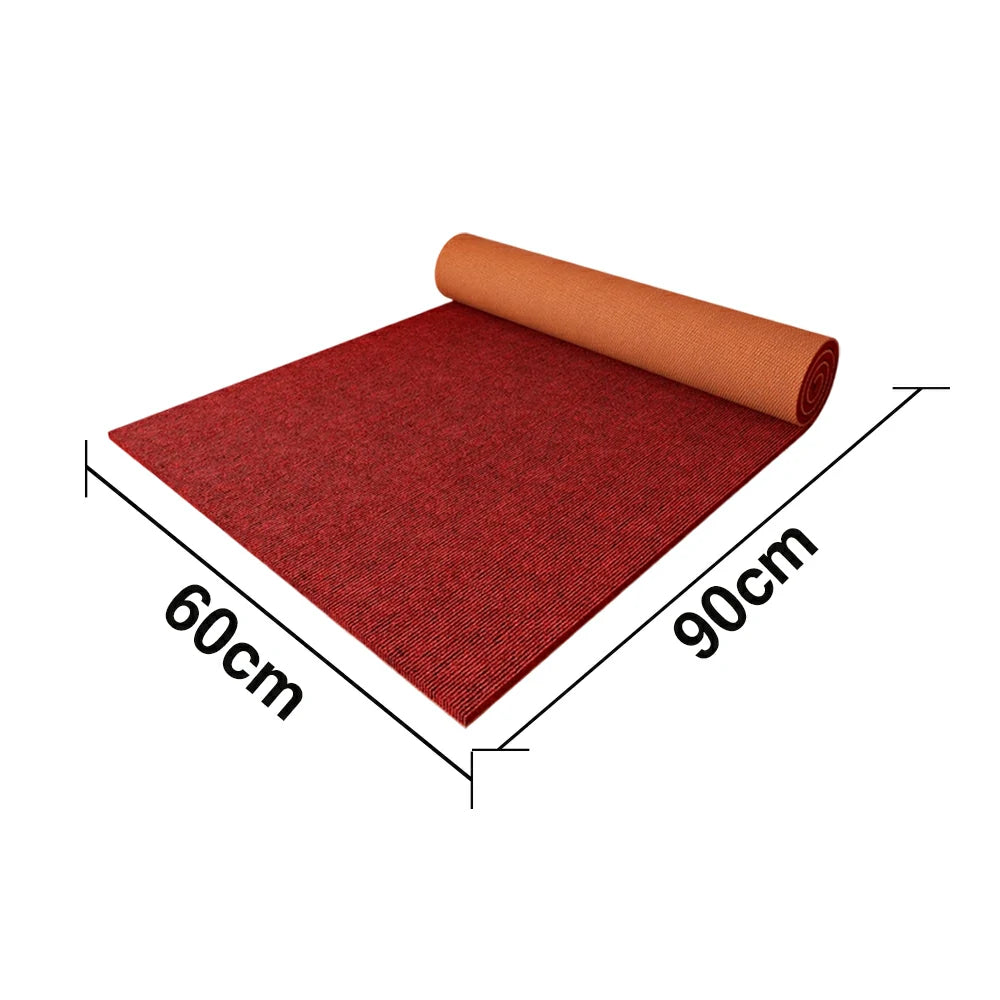 FITPRO Thick Anti-Slip Absorbent Floor Mat 60/100/120cm - Natural Rubber Backing, Sound-Reducing, Waterproof Surface - Wine