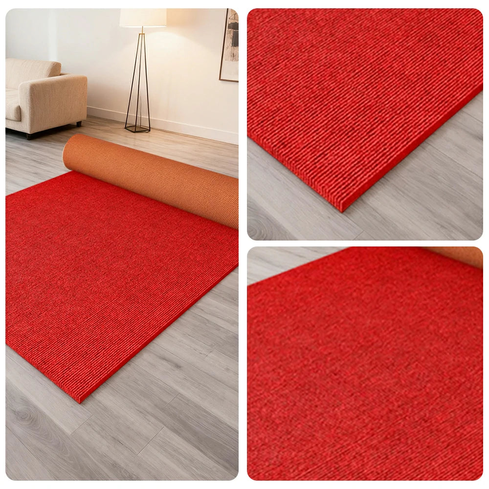 FITPRO Thick Anti-Slip Absorbent Floor Mat 60/100/120cm - Natural Rubber Backing, Sound-Reducing, Waterproof Surface - Red