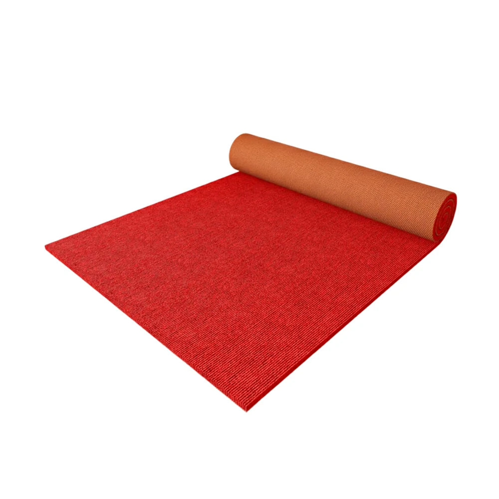 FITPRO Thick Anti-Slip Absorbent Floor Mat 60/100/120cm - Natural Rubber Backing, Sound-Reducing, Waterproof Surface - Red