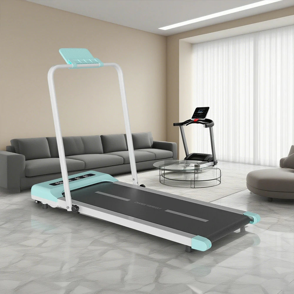 FITPRO Folding Treadmill - Quiet 51cm Deck Running Machine, Slim & Easy Storage - Blue