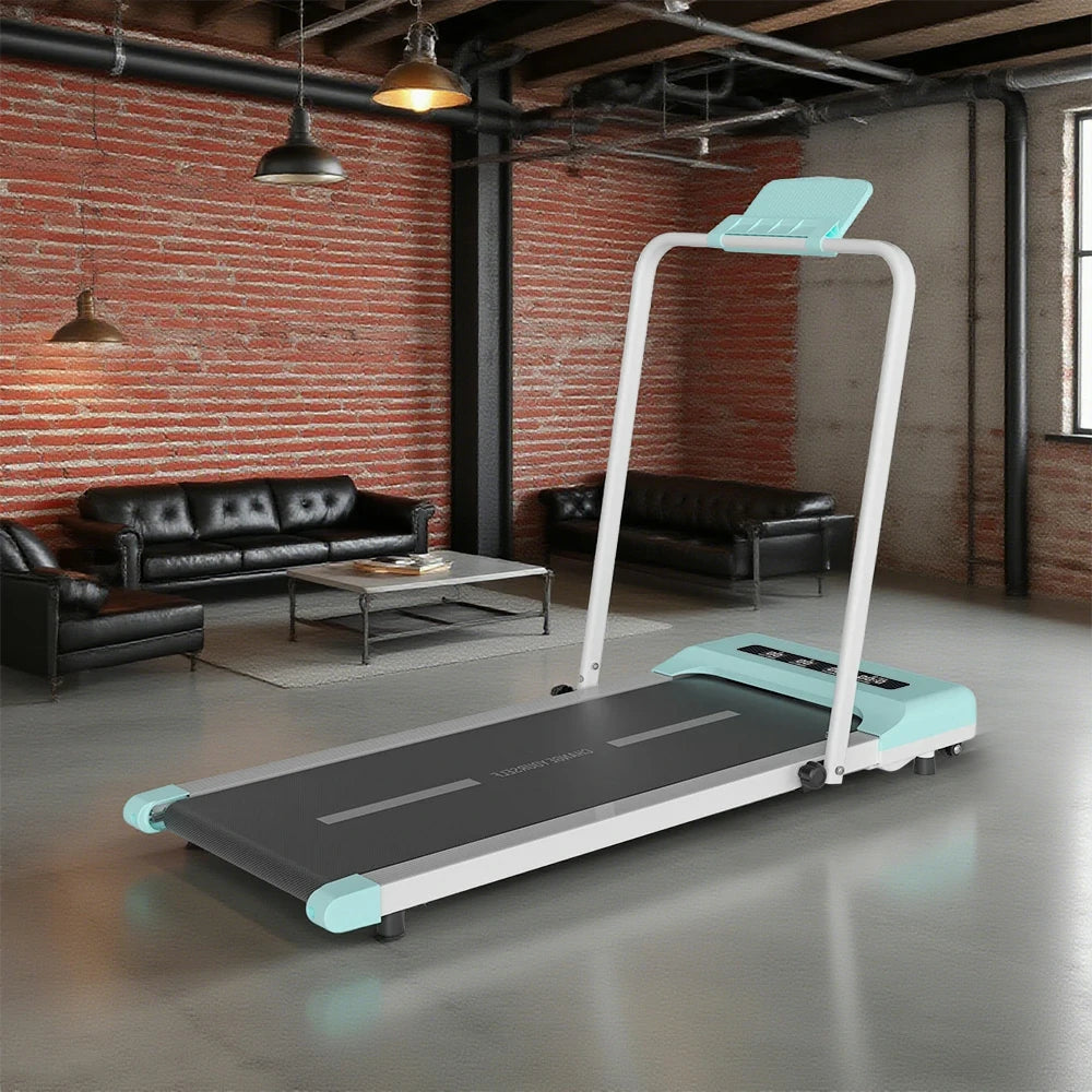 FITPRO Folding Treadmill - Quiet 51cm Deck Running Machine, Slim & Easy Storage - Blue