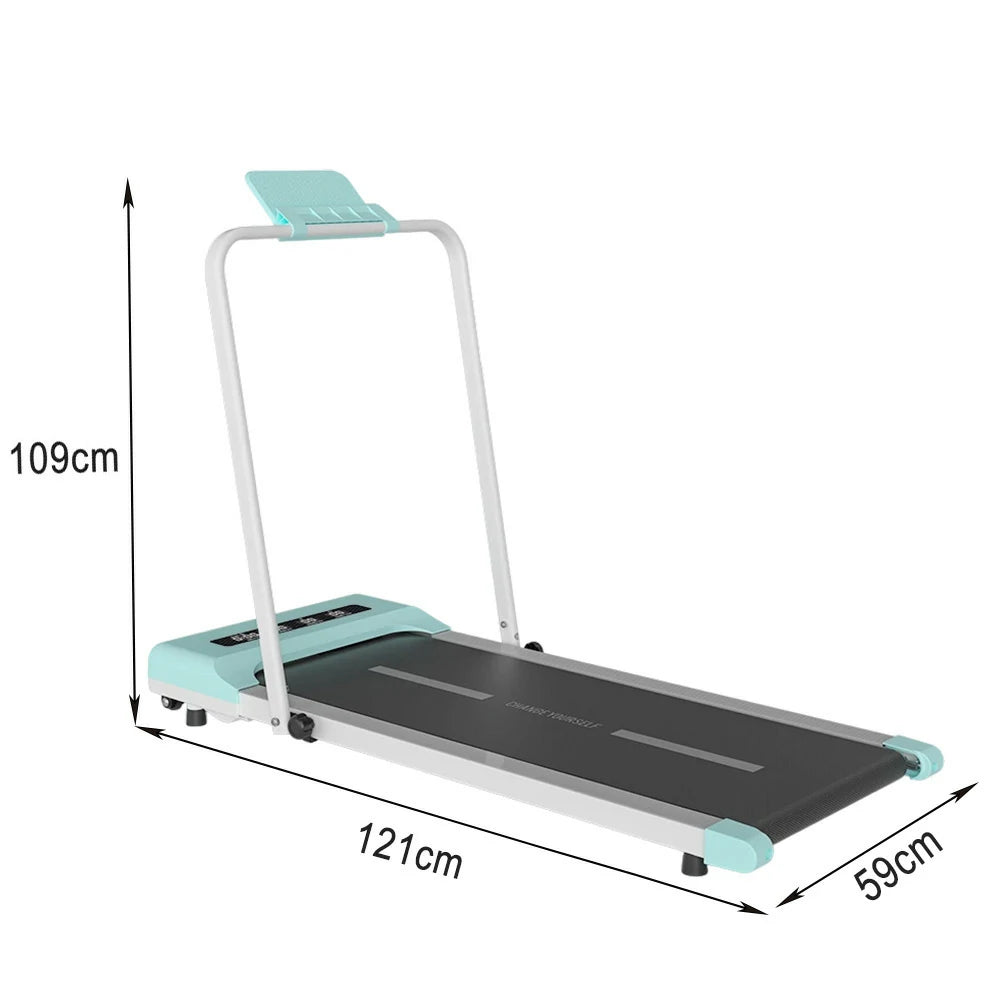 FITPRO Folding Treadmill - Quiet 51cm Deck Running Machine, Slim & Easy Storage - Blue