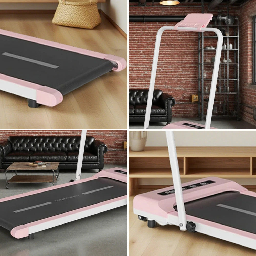 FITPRO Folding Treadmill - Quiet 51cm Deck Running Machine, Slim & Easy Storage - Pink