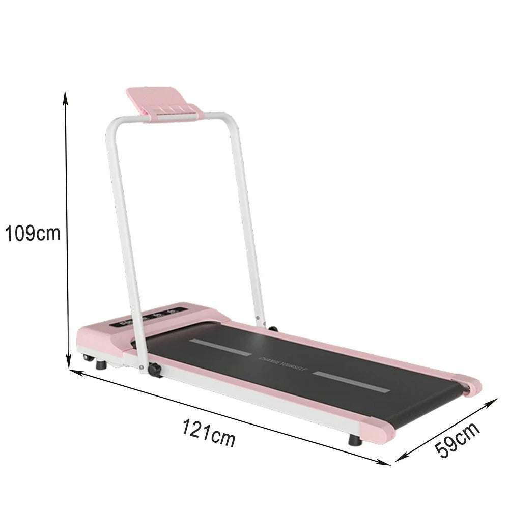 FITPRO Folding Treadmill - Quiet 51cm Deck Running Machine, Slim & Easy Storage - Pink