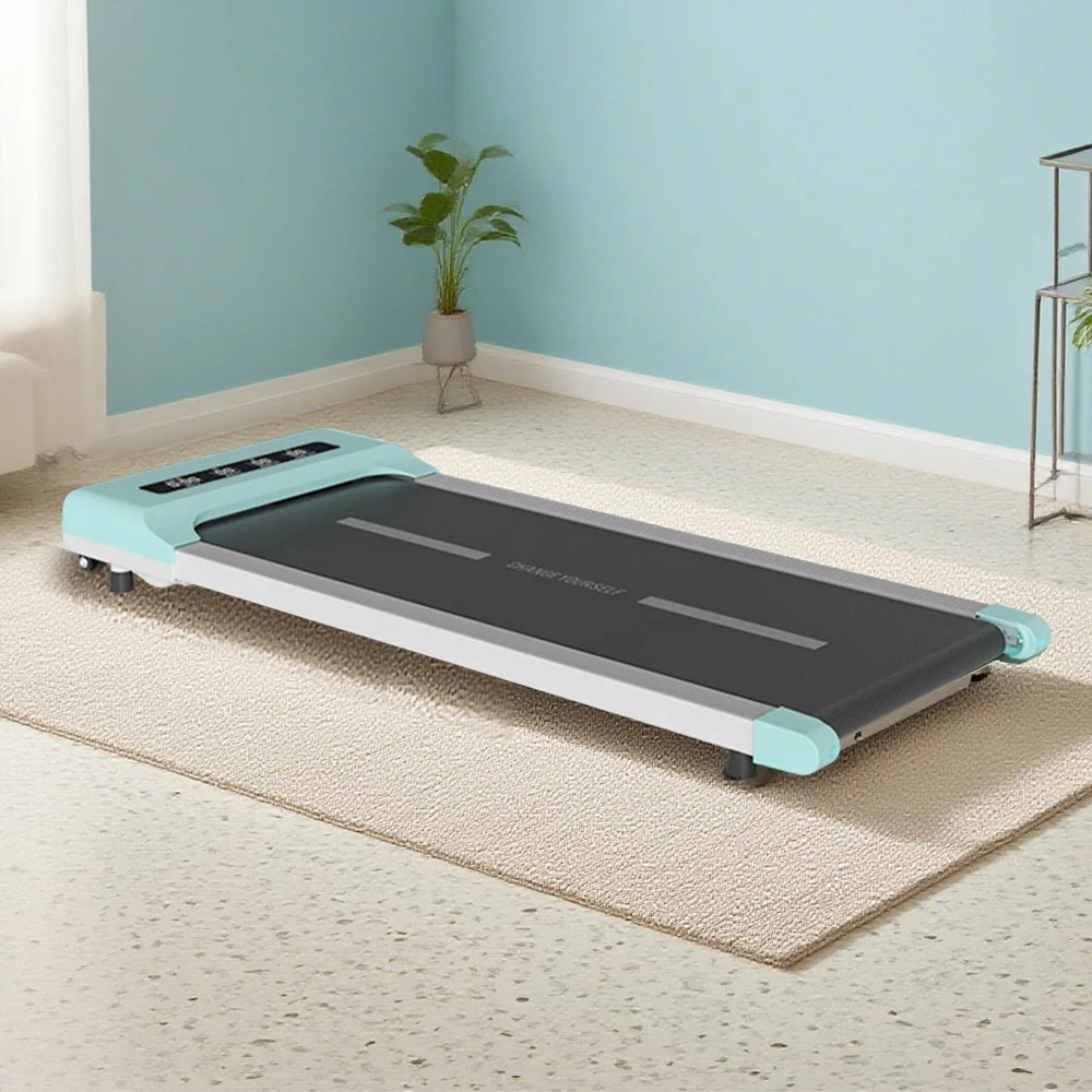 FITPRO Flat Treadmill - Quiet Compact Running Machine, 51cm Wide Deck, Slim Design, Easy Storage, Home Fitness Equipment - Blue