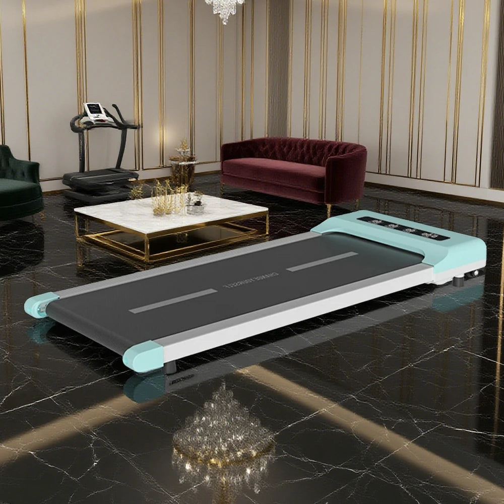 FITPRO Flat Treadmill - Quiet Compact Running Machine, 51cm Wide Deck, Slim Design, Easy Storage, Home Fitness Equipment - Blue