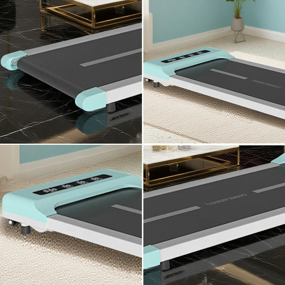 FITPRO Flat Treadmill - Quiet Compact Running Machine, 51cm Wide Deck, Slim Design, Easy Storage, Home Fitness Equipment - Blue