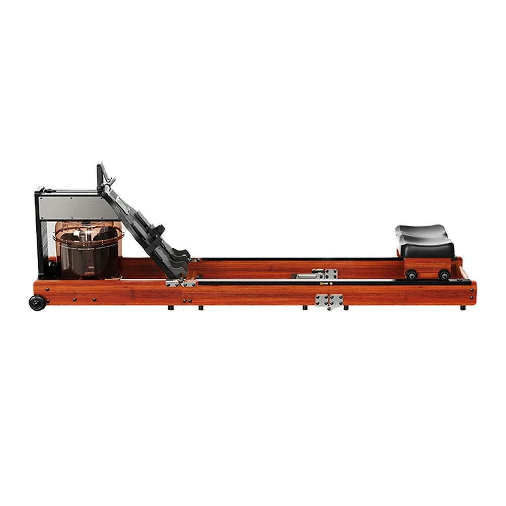 FITPRO Water Rowing Machine - Solid Rubberwood Frame, Triple-Fold Space-Saving Design, 25L Tank, Home Fitness Equipment