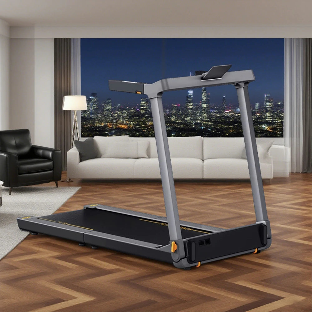 FITPRO Foldable Walking Treadmill - Quiet Operation, Heart Rate Handle, Compact Design for Home Fitness & Exercise  - Black