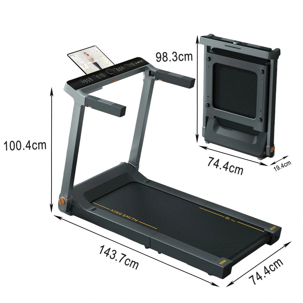 FITPRO Foldable Walking Treadmill - Quiet Operation, Heart Rate Handle, Compact Design for Home Fitness & Exercise  - Black