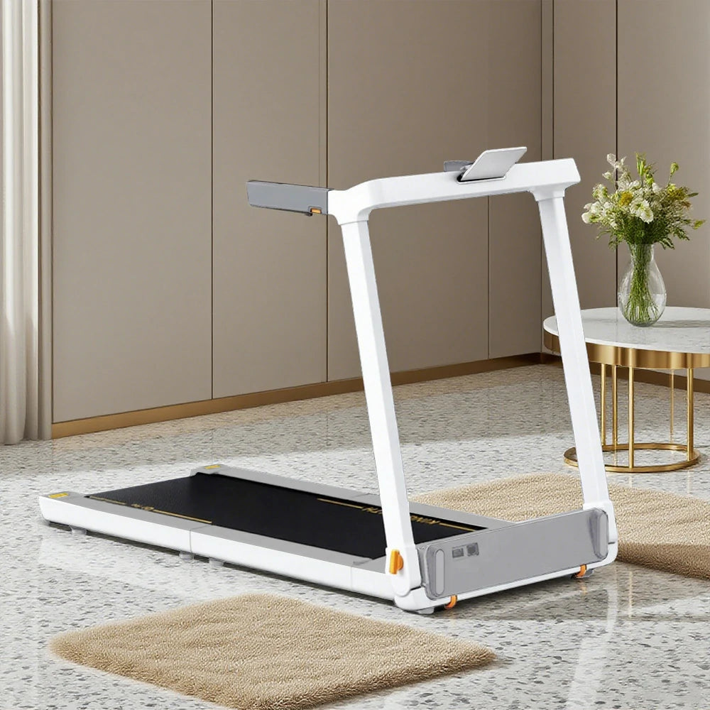 FITPRO Foldable Walking Treadmill - Quiet Operation, Heart Rate Handle, Compact Design for Home Fitness & Exercise  - White