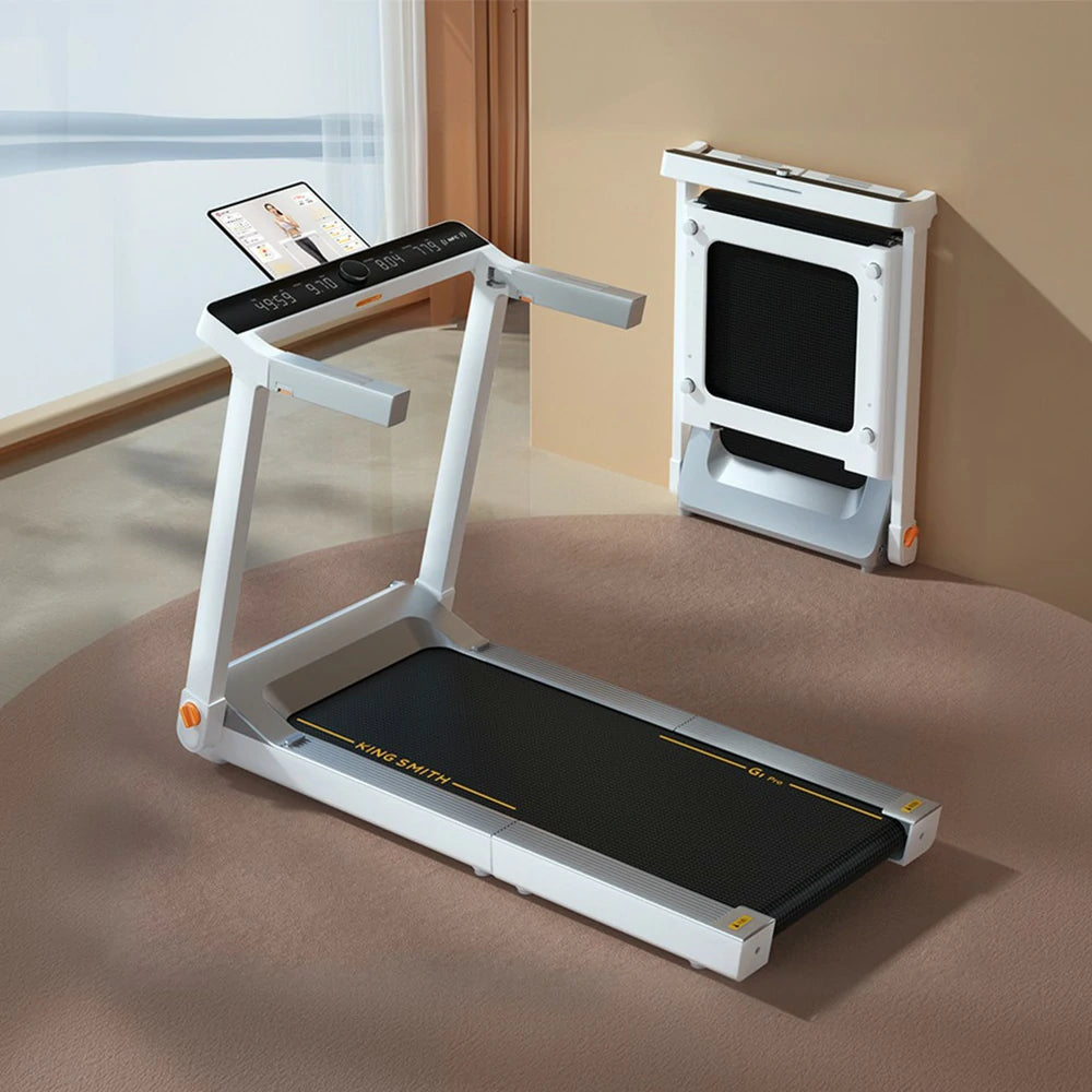 FITPRO Foldable Walking Treadmill - Quiet Operation, Heart Rate Handle, Compact Design for Home Fitness & Exercise  - White