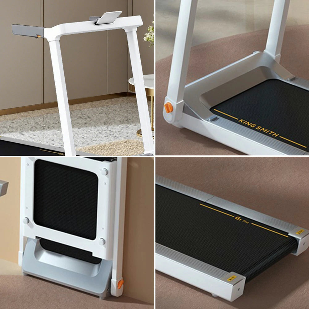 FITPRO Foldable Walking Treadmill - Quiet Operation, Heart Rate Handle, Compact Design for Home Fitness & Exercise  - White