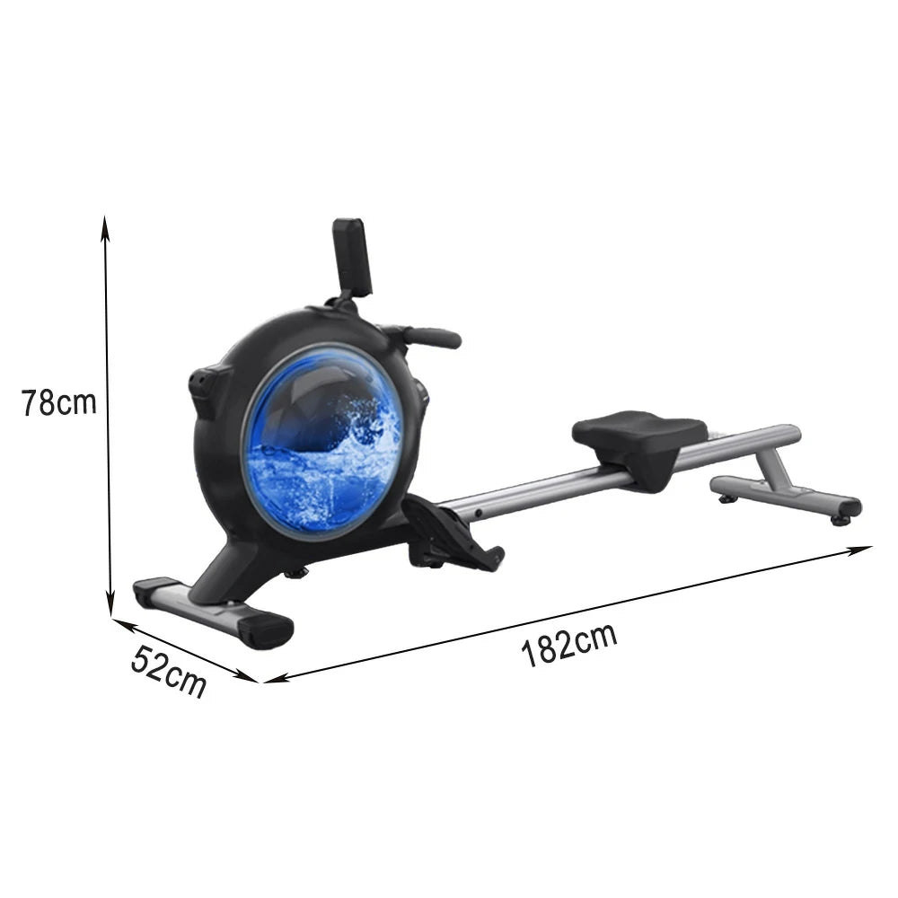 FITPRO Water & Magnetic Dual Resistance Rowing Machine - Ergonomic Padded Seat, Foldable Design, Home Fitness Equipment - Blue