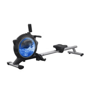 FITPRO Water & Magnetic Dual Resistance Rowing Machine - Ergonomic Padded Seat, Foldable Design, Home Fitness Equipment - Blue