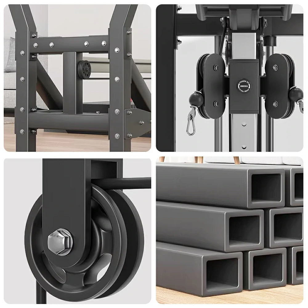 FITPRO Multi-Functional Home Gym Machine - 70kg Precision Steel Counterweight, Adjustable Pulley System, Full-Body Strength Training