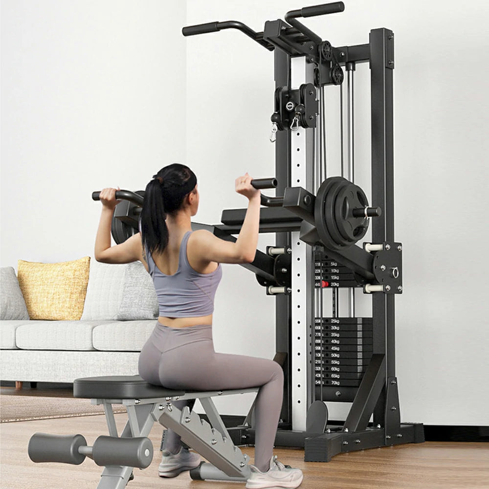 FITPRO Multi-Functional Home Gym Machine - 70kg Precision Steel Counterweight, Adjustable Pulley System, Full-Body Strength Training